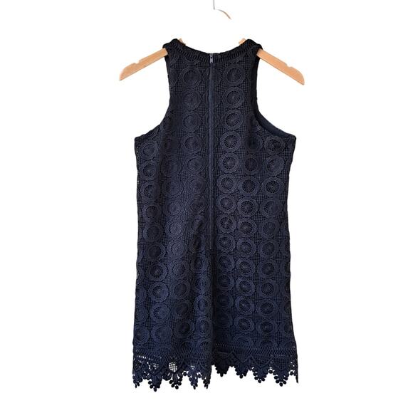 Lovers & Friends Escape Black Lace Up Crochet Mini Shift Dress Size Small - Picture 9 of 9